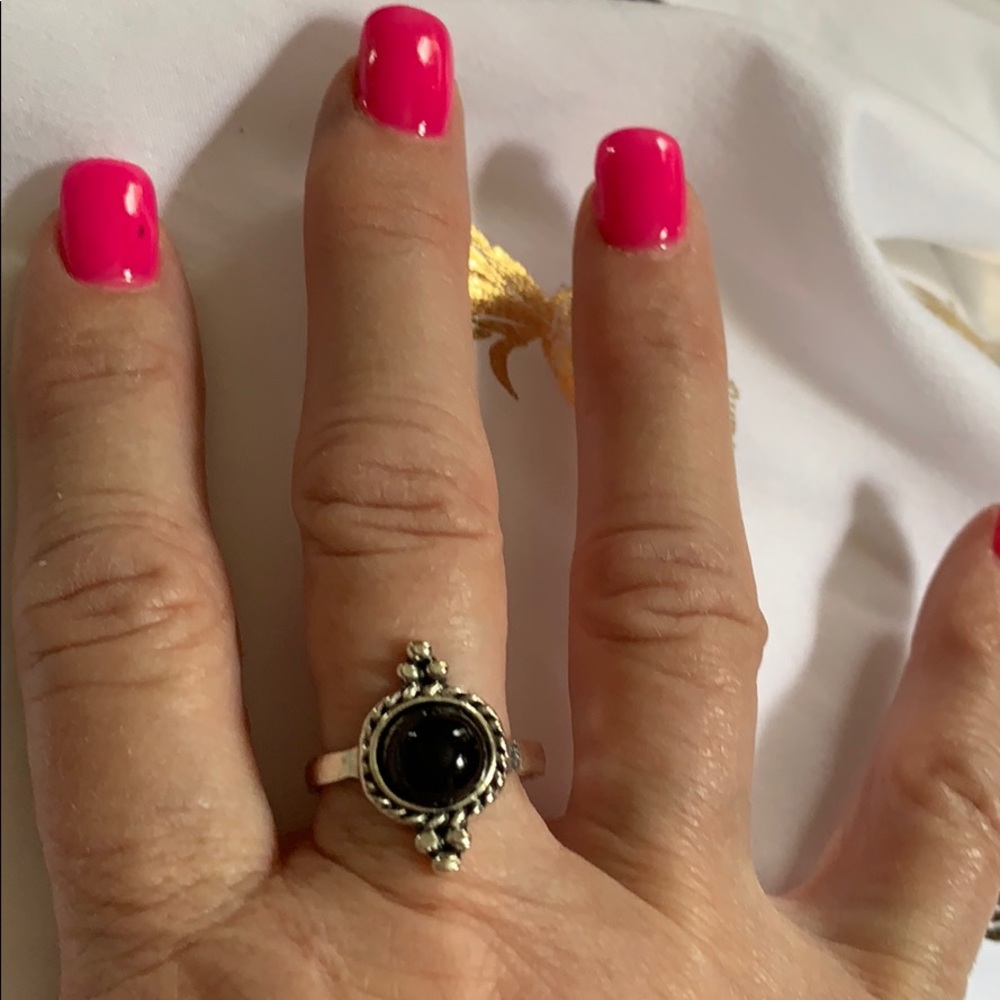 New stainless steel women’s ring size 8 black/silv